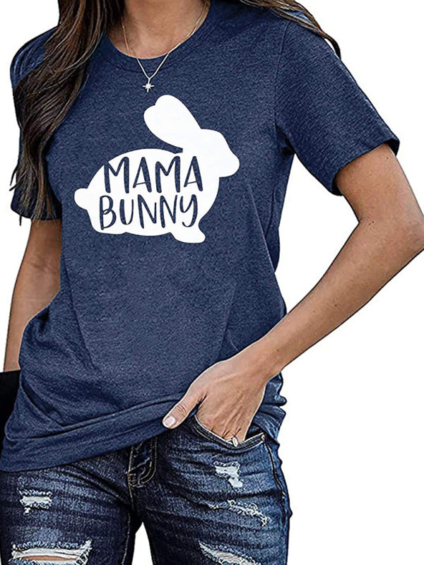 Women's Easter MAMA Bunny Graphic T-Shirt - Funny Holiday Tee Champlain color