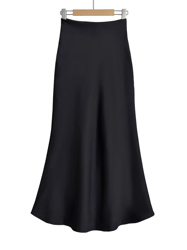 High waist maxi skirt Black