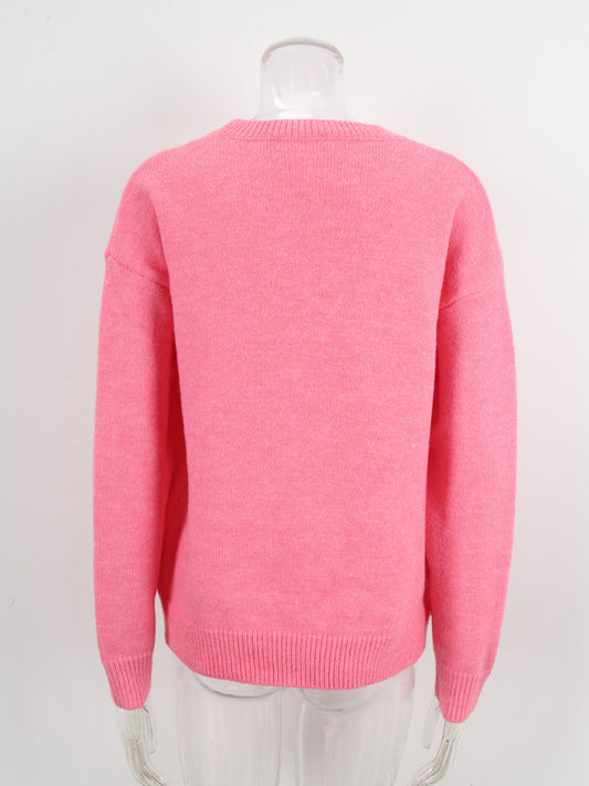 Cute Cherry Valentine's Day Sweater Casual Pullover