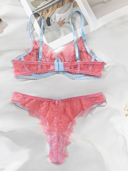 New sexy eyelash lace bra comfortable see-through thin style