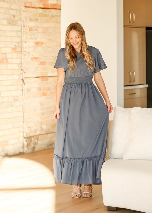 Isabella V-Neck Maxi Dress - FINAL SALE