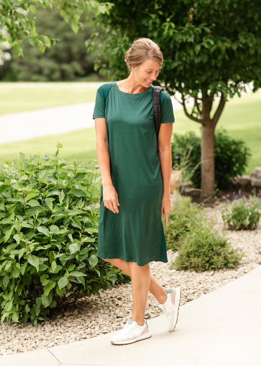 Manda Athletic Midi Dress Emerald Green