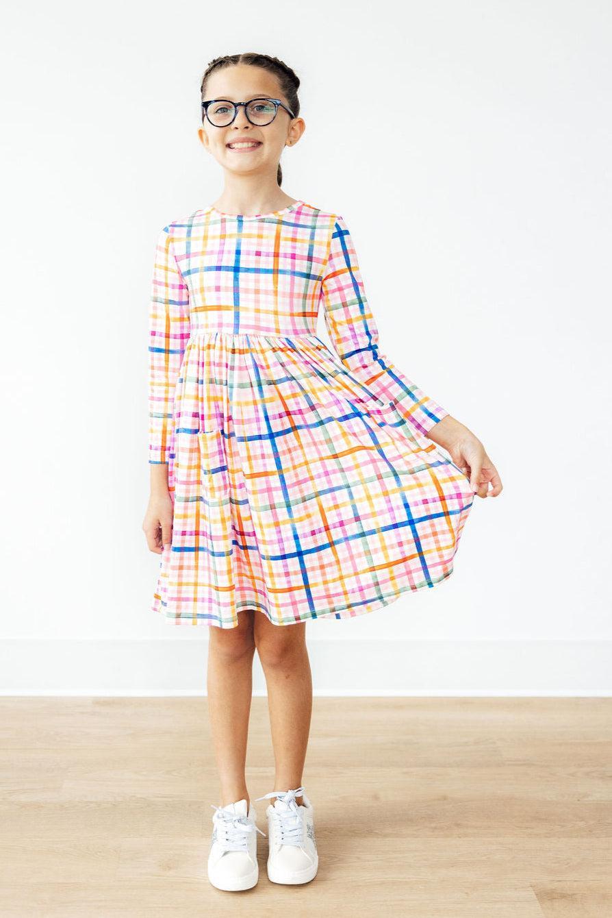 Plaid About You L/S Pocket Twirl Dress