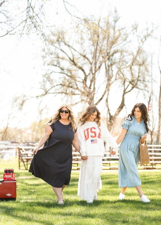 Olivia A-line Solid Midi Dress