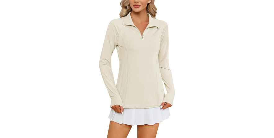Effortless Style Meets Sun Protection: LOMON Women's Quarter-Zip Shirt