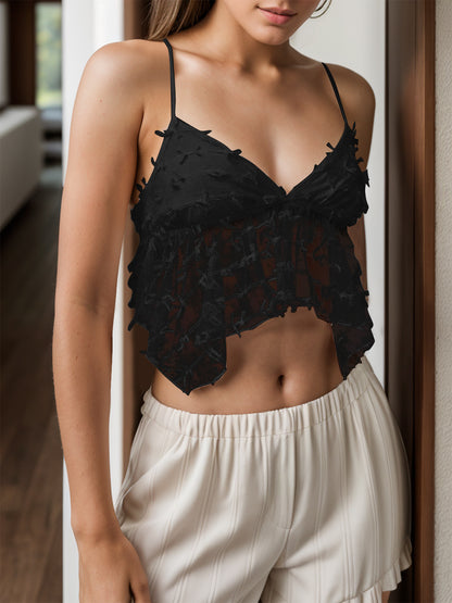 Tied V-Neck Cami Black