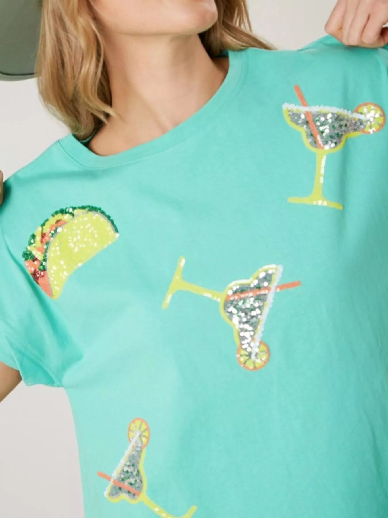 Sequin Short Sleeve Summer Tee Dress