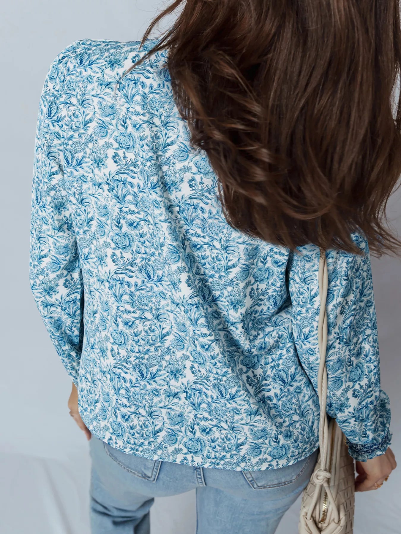 Floral Button Up Puff Sleeve Shirt