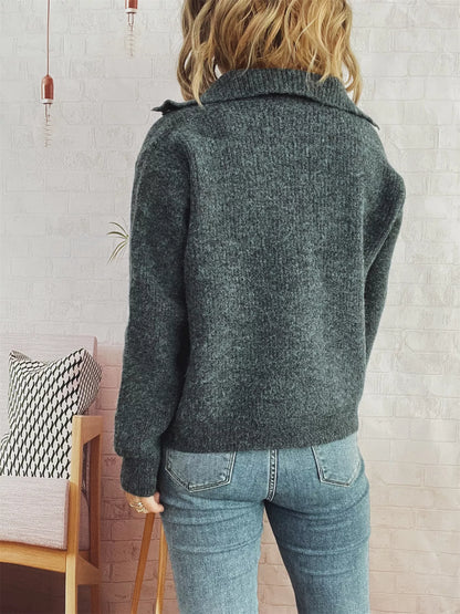 Ribbed Button-Up Cardigan