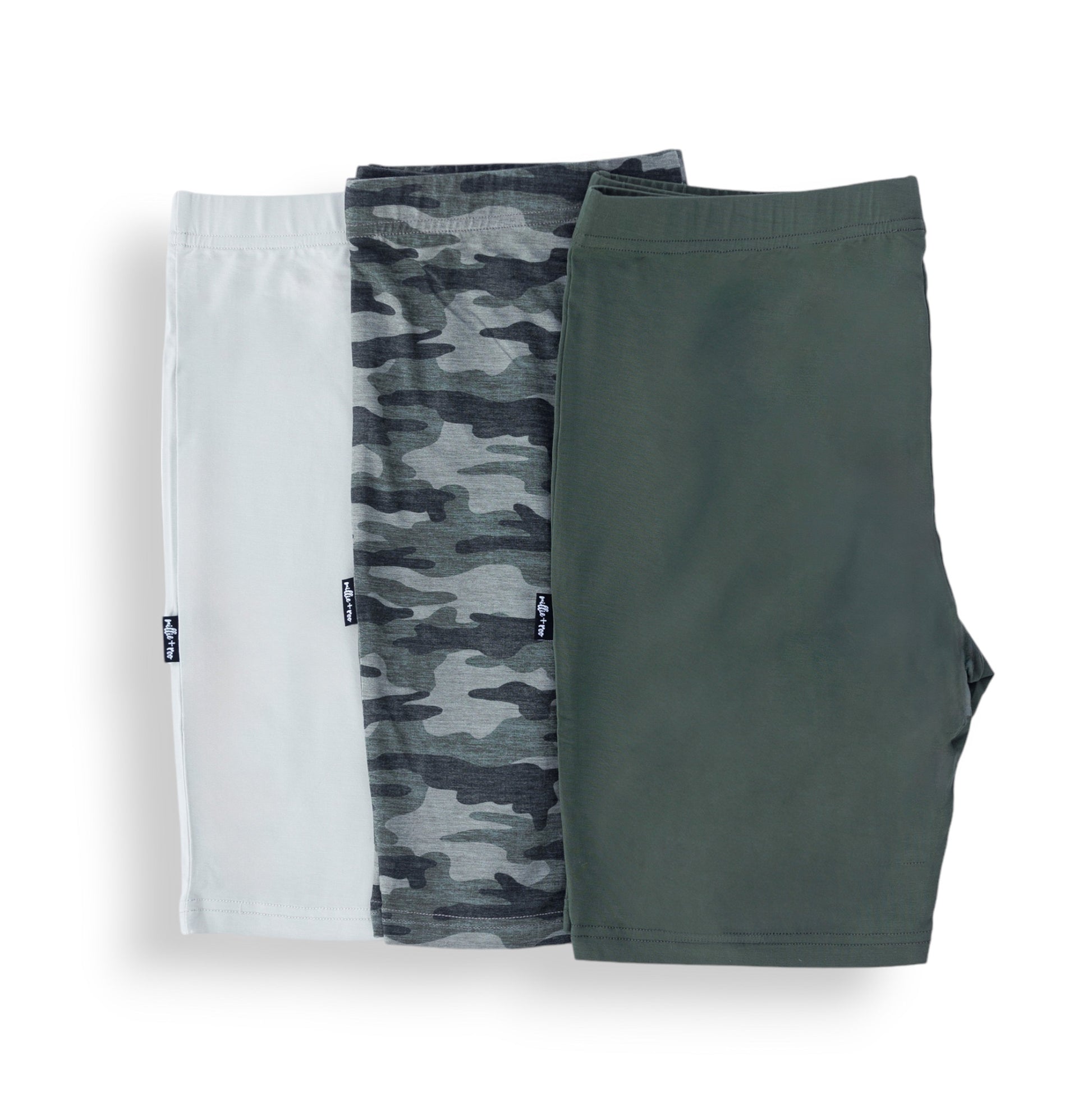 BIKER SHORTS- 3 Pack- Chris Camo, Moss + Clay