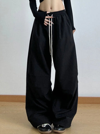 Oversized Wide Leg Drawstring Pants