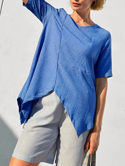 Asymmetric Hem Relaxed Fit T-Shirt