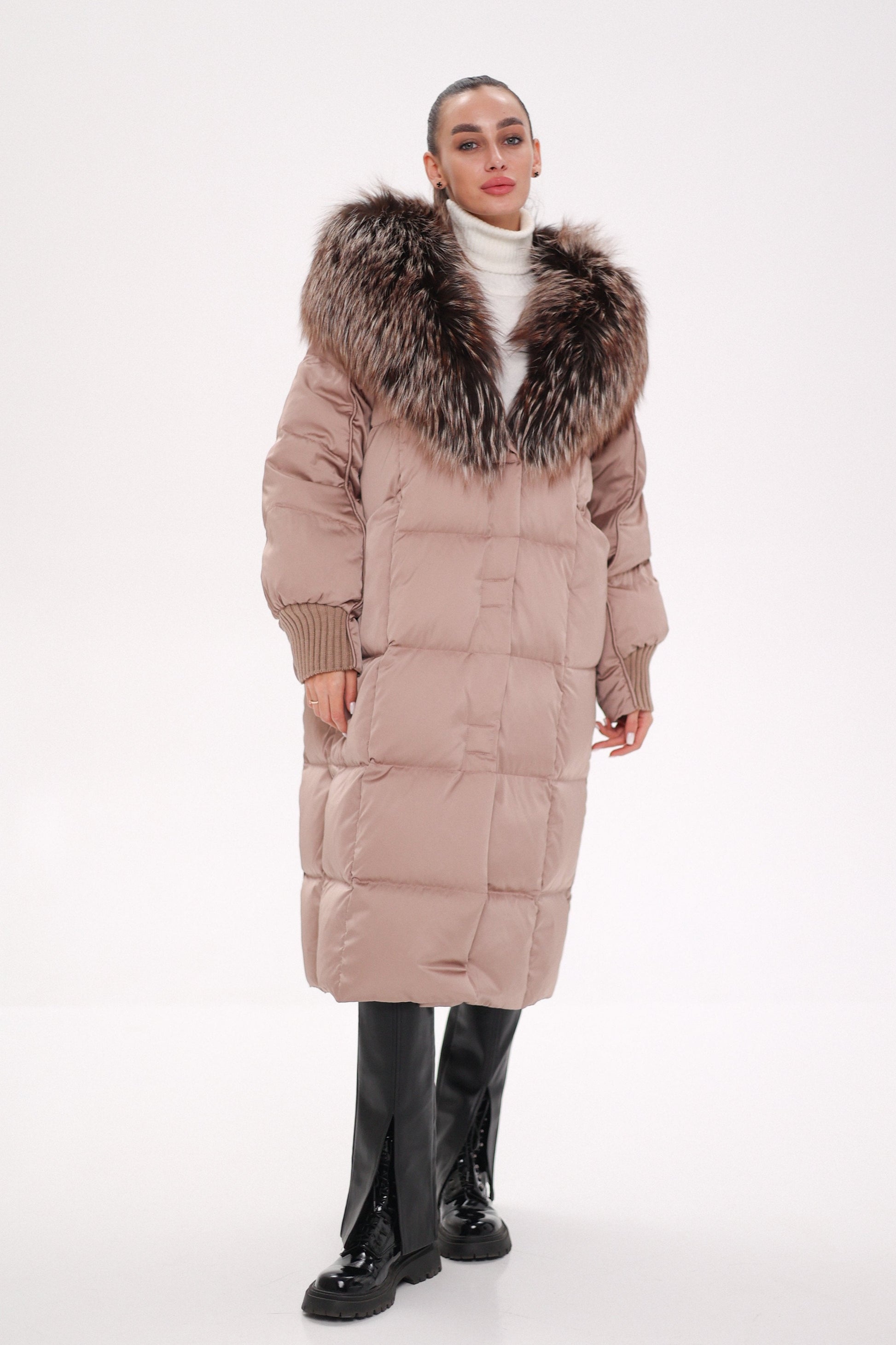 Rei Silver Fox Fully Lined Hood Down Coat in Blush Blush