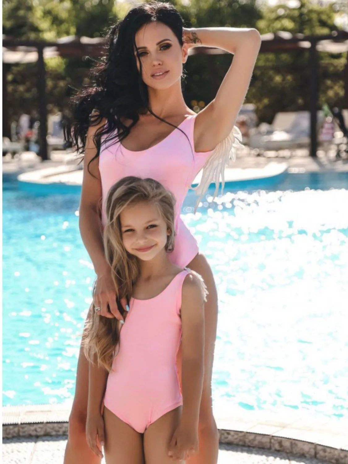 Backless Wide Strap Parent-Child Swimwear