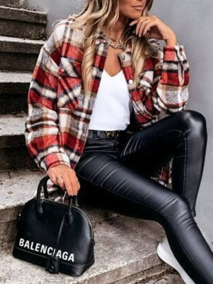 Plaid Button-Down Long Sleeve Shacket