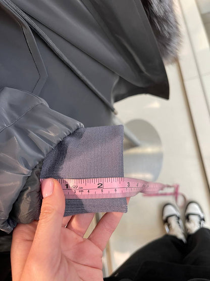 Genuine Silver Fox Fully Lined Hood Rabbit Insulated Parka