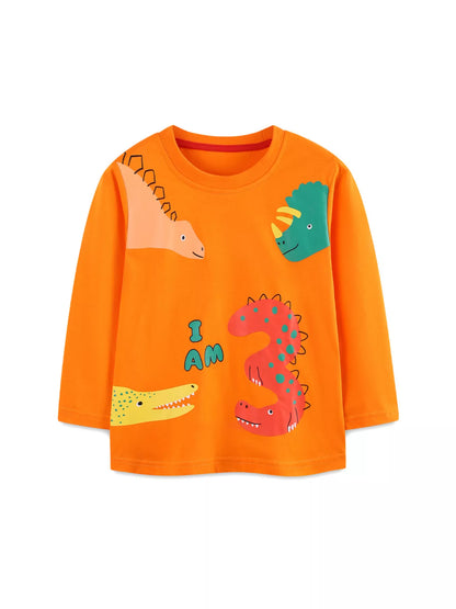 Children's Dinosaur Print Long Sleeve T-Shirt