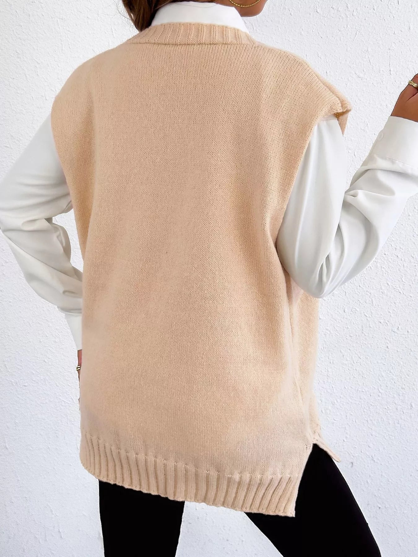 Button-Down Button Up Sweater Vest