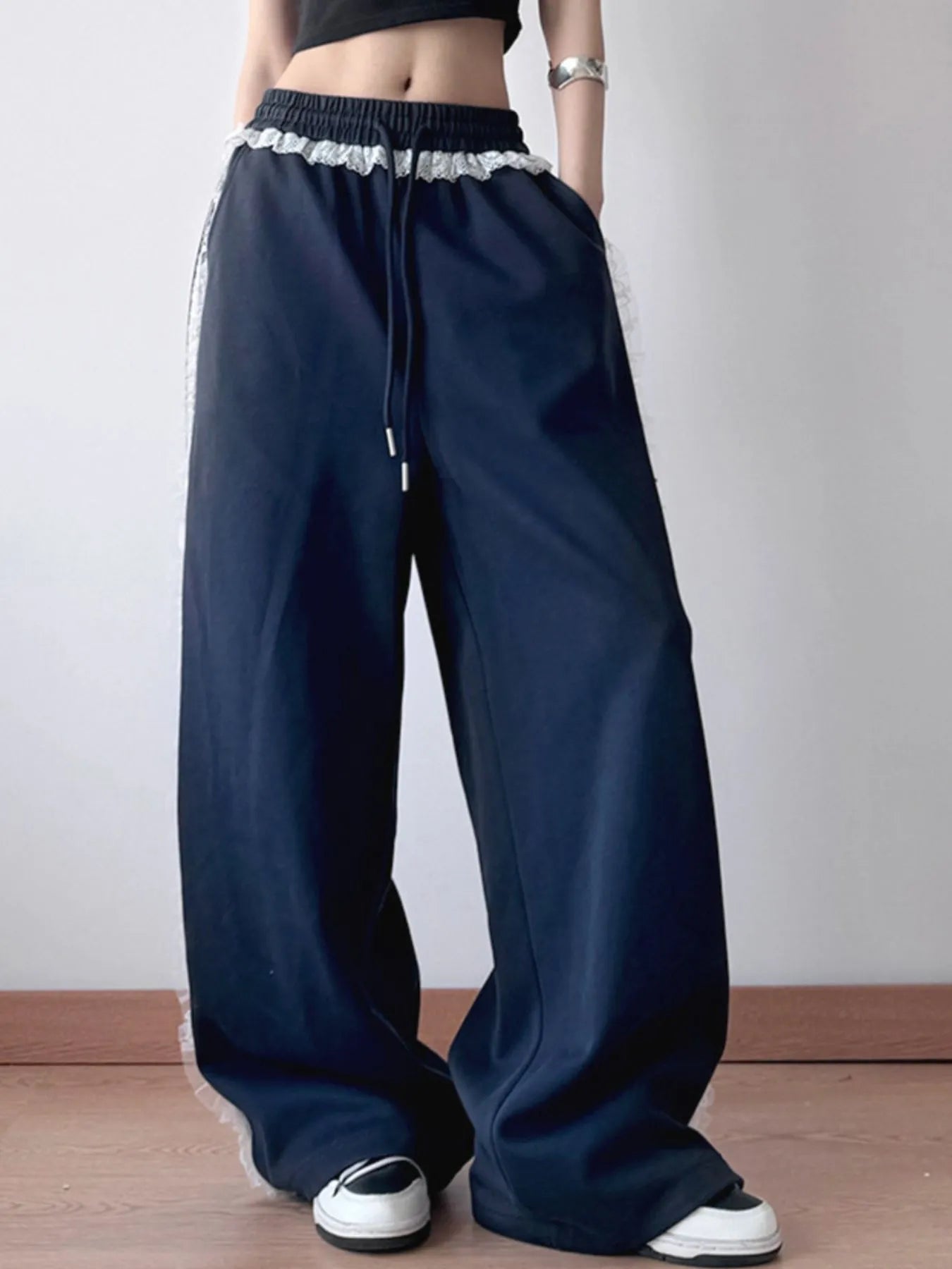 Wide Leg Elastic Waist Sweatpants