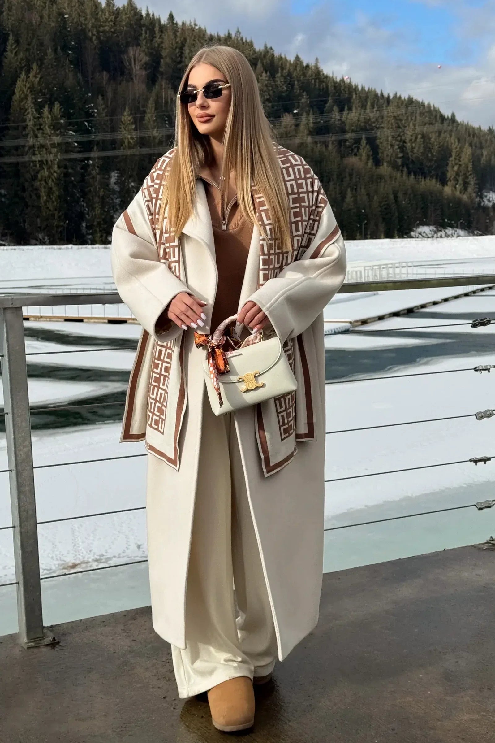 Aliko Lint 2.0 Classic Wool Blend Overcoat One Size XS-M Ivory