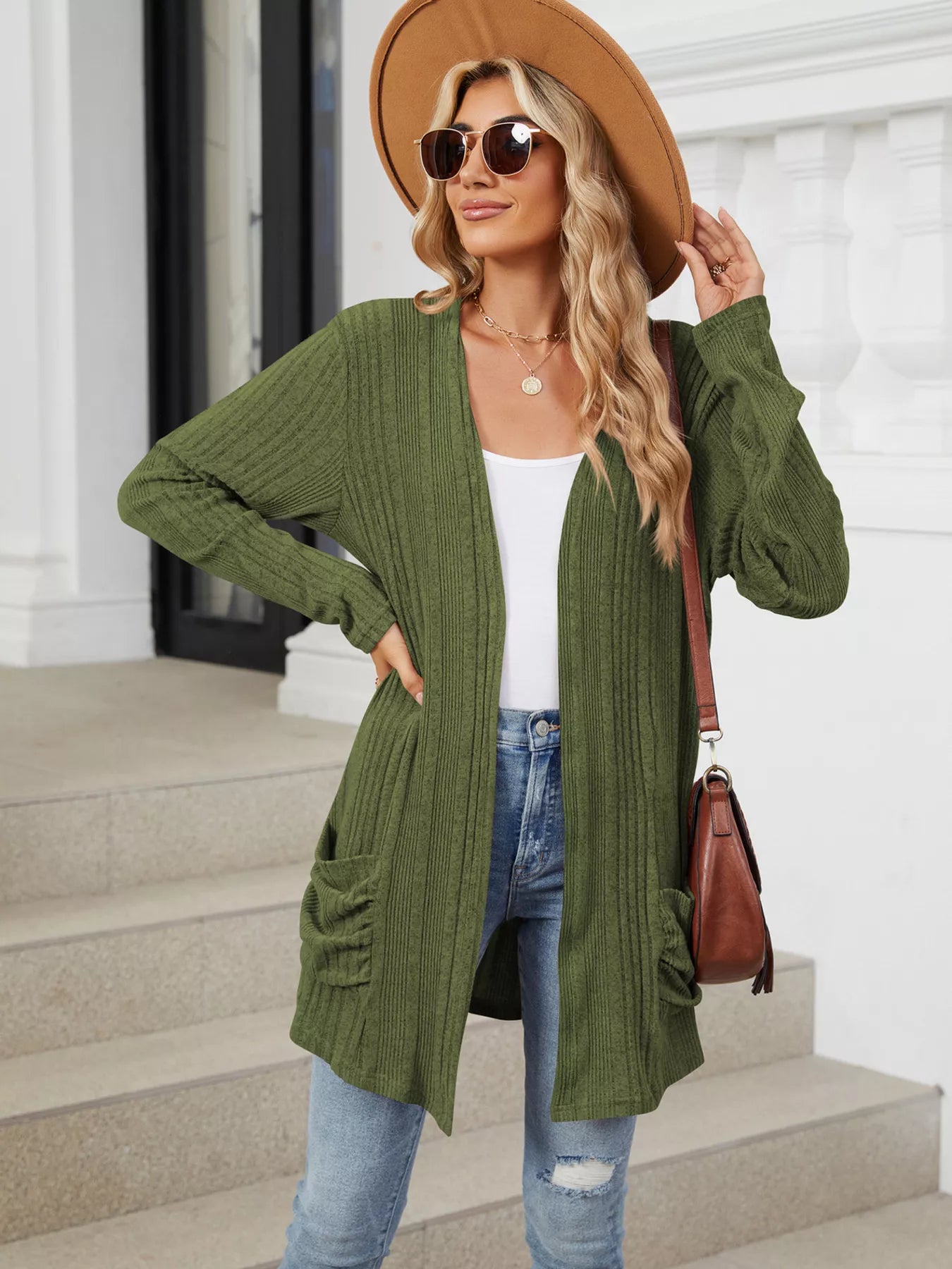 Open Front Long Cardigan