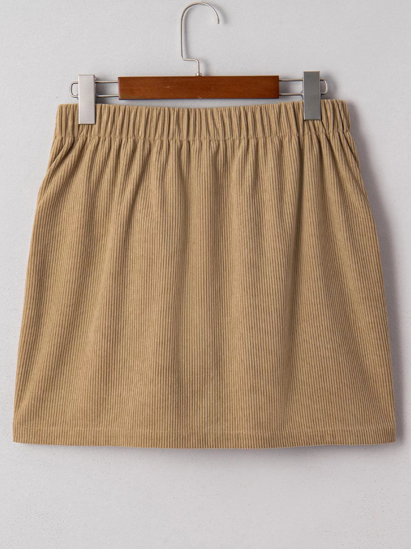 Corduroy Buttoned Front Mini Skirt