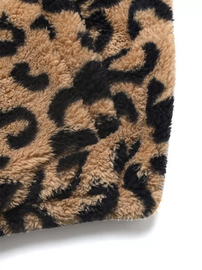 Leopard Zip Up Fleece Jacket