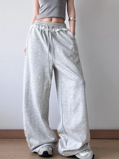 Wide Leg Elastic Waist Sweatpants