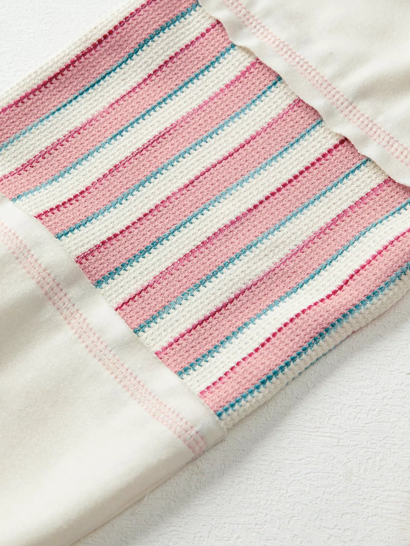 Stripe Stitched Detail Color Block Patchwork Oversized Top