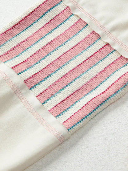 Stripe Stitched Detail Color Block Patchwork Oversized Top