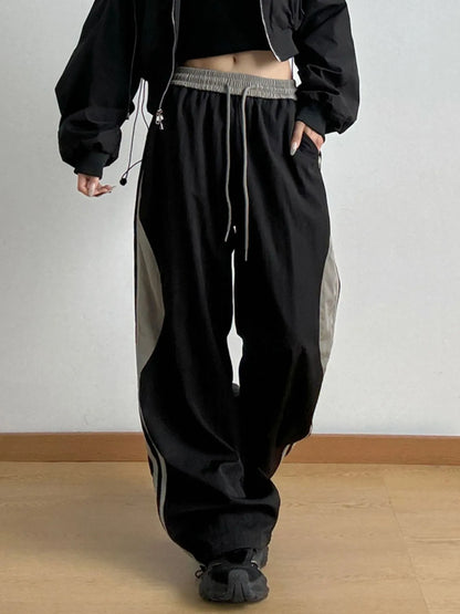 Striped Wide Leg Drawstring Pants