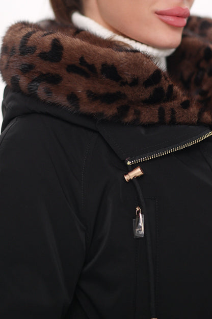 Genuine Scandinavian Mink Fur Parka with Rabbit Fur Insulation