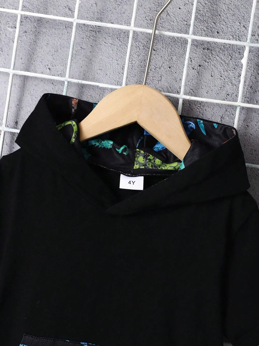 Children's Dinosaur Short Sleeve Hooded Top and Pants Set