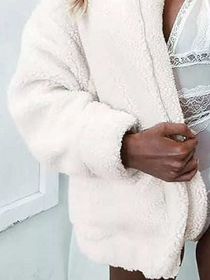 Full Size Cozy Fleece Zip Up Jacket Plus Size