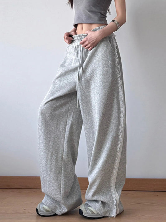 Wide Leg Elastic Waist Sweatpants