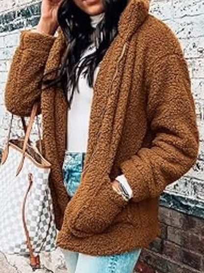 Full Size Cozy Fleece Zip Up Jacket Plus Size