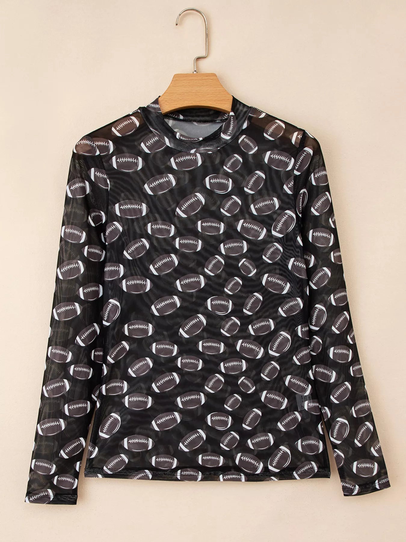 Game Day Mesh Sheer Long Sleeve Top