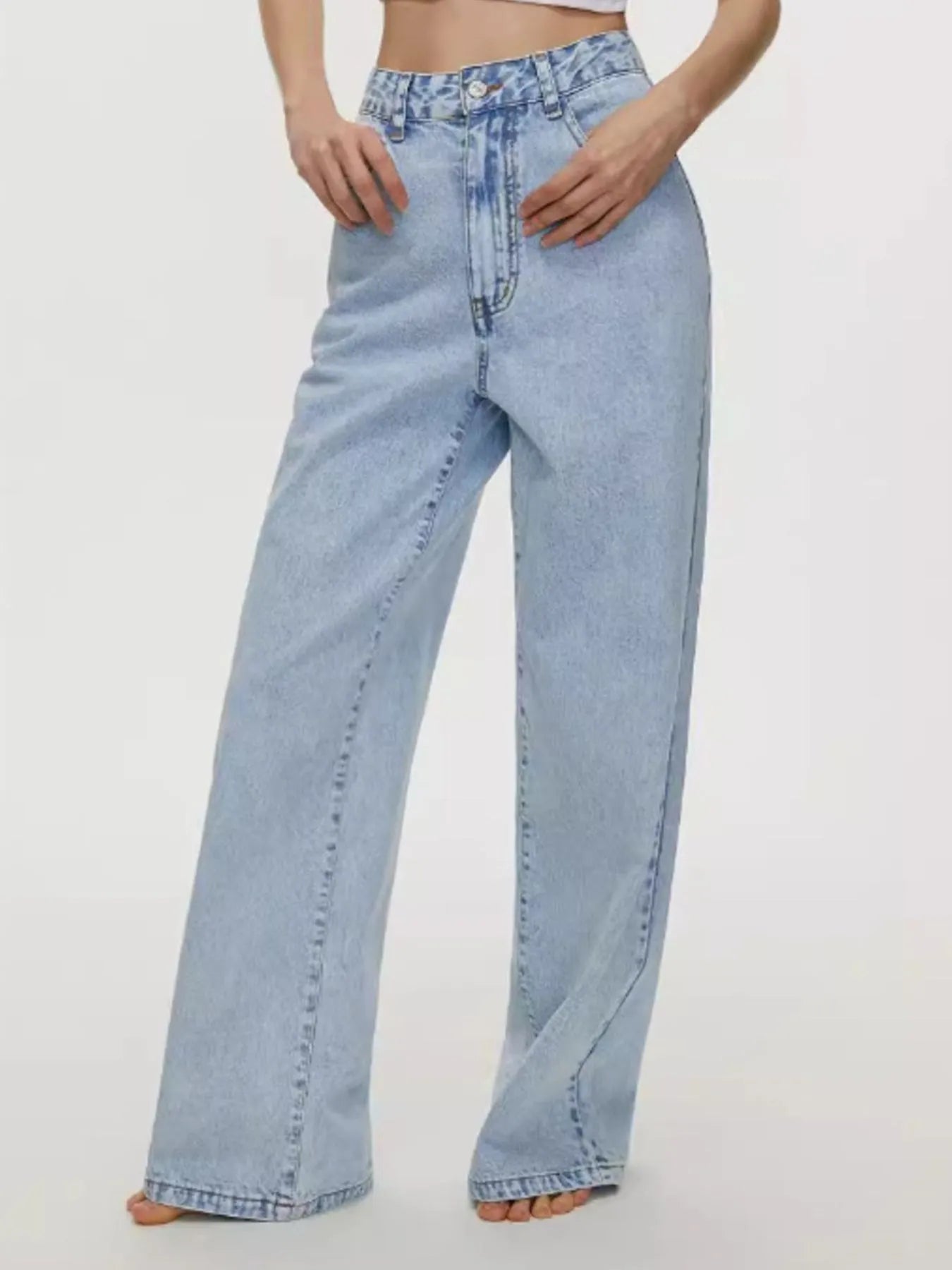High-Waisted Wide Leg Jeans