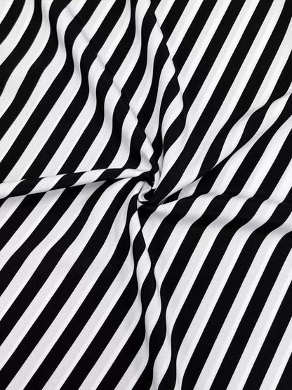 Striped Notched Long Sleeve Midi Dress