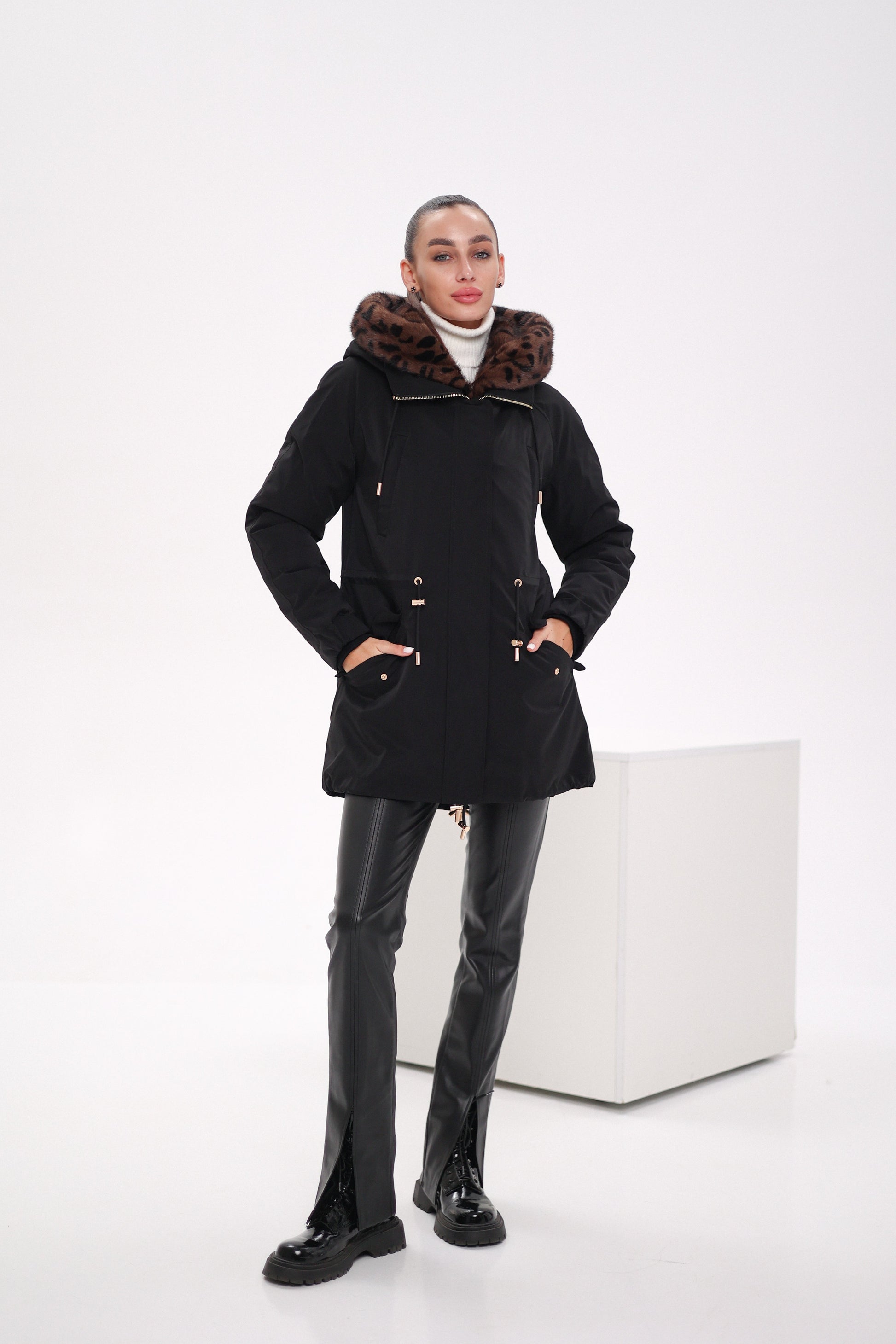 Genuine Scandinavian Mink Fur Parka with Rabbit Fur Insulation