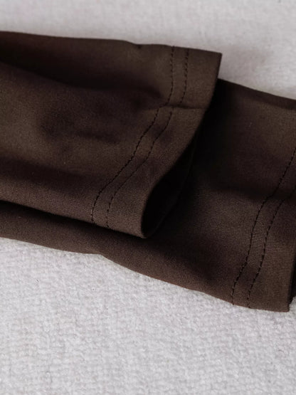 Ruched Long Sleeve A-Line Dress