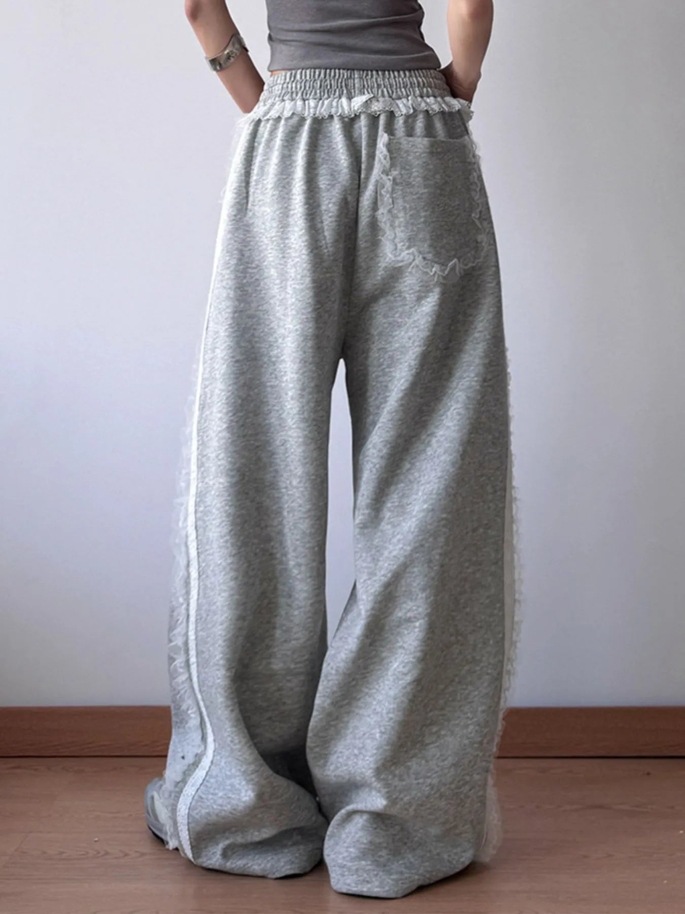 Wide Leg Elastic Waist Sweatpants