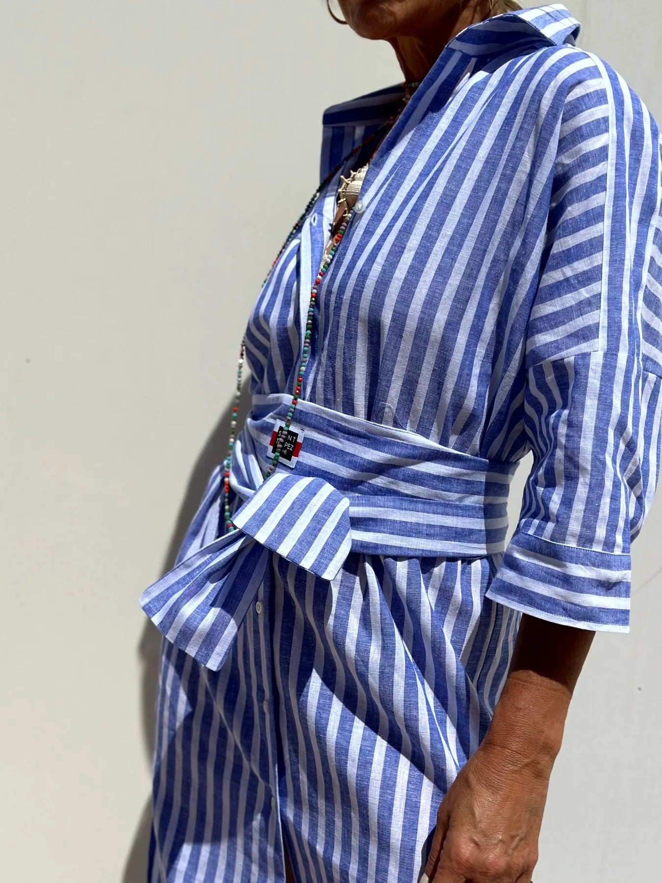 Striped Long Sleeve Shirt Dress