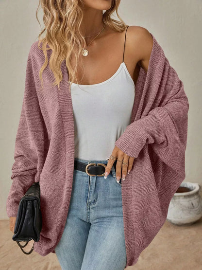 Casual Knit Open Front Cardigan