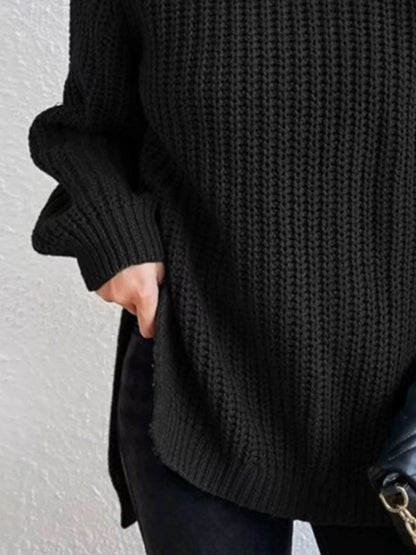 Full Size Turtleneck Long Sleeve Sweater Plus Size