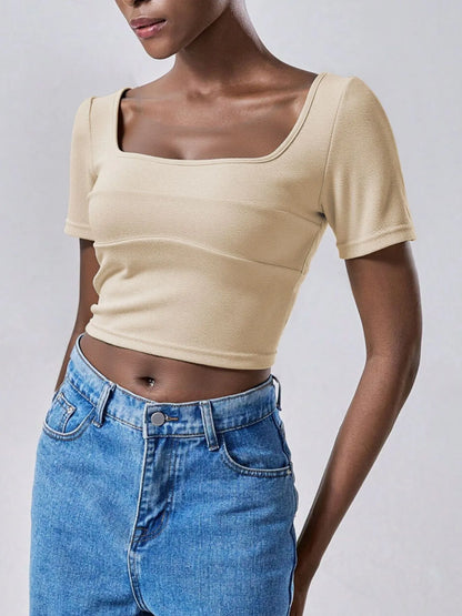 Backless Bow Tie Crop T-Shirt