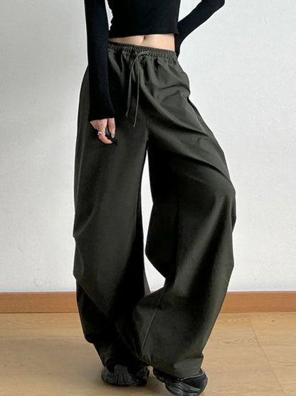 Wide Leg Pants with Drawstring Waist