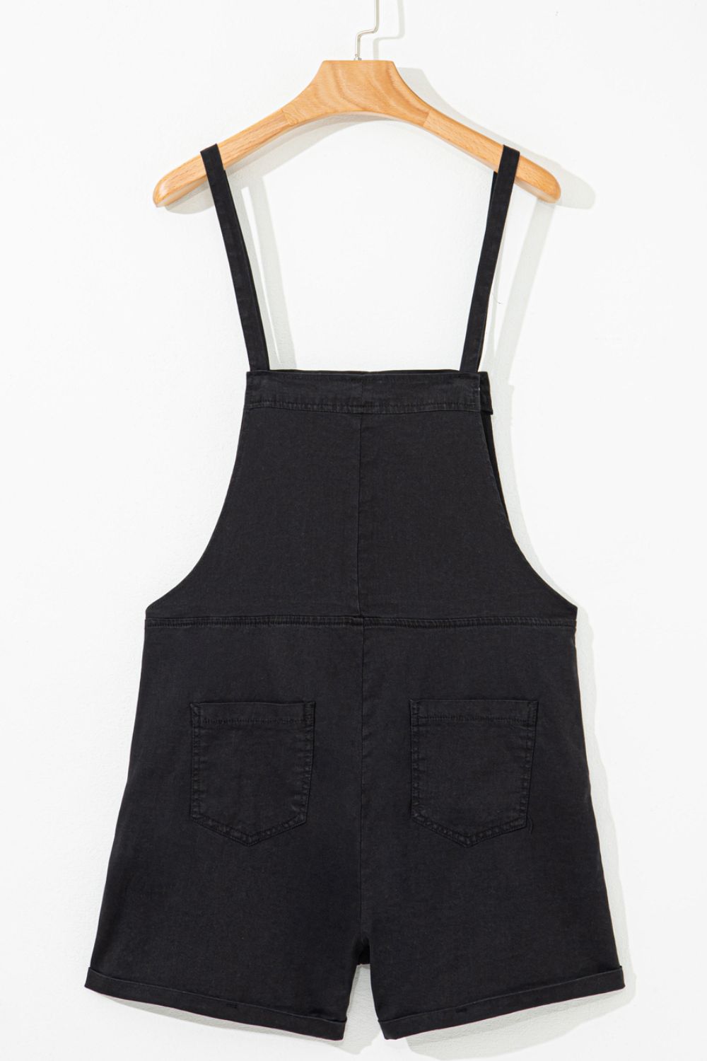 Square Neck Denim Overalls with Pockets