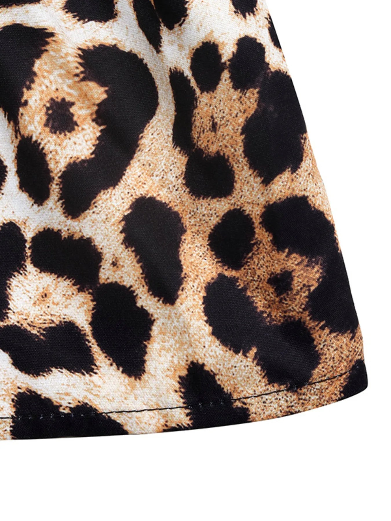 Leopard Print Tie Front Blouse