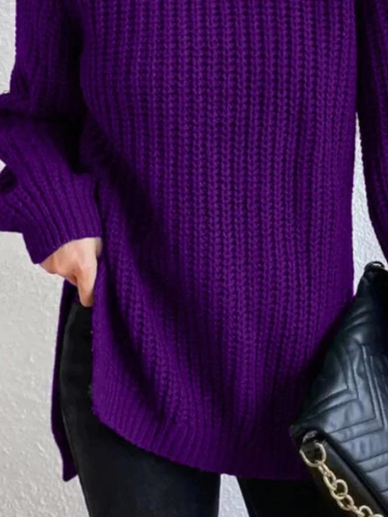 Full Size Turtleneck Long Sleeve Sweater Plus Size